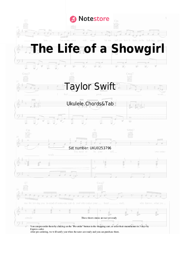 The Life of a Showgirl - Taylor Swift, Sabrina Carpenter Ukulele Sheet Music - Ukulele.Chords&Tab