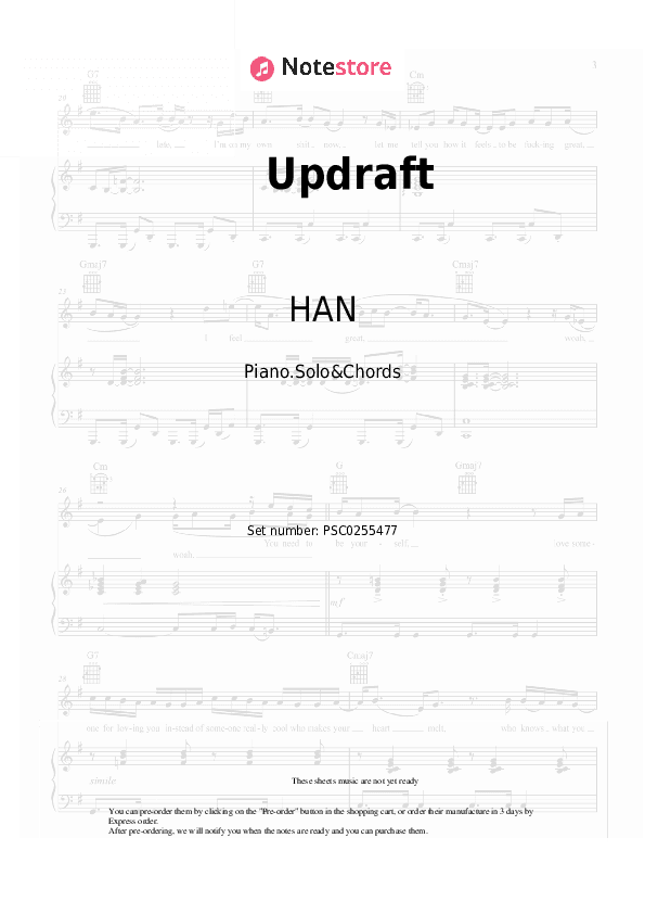 Updraft - HAN Piano Sheet Music and Chords - Piano.Solo&Chords