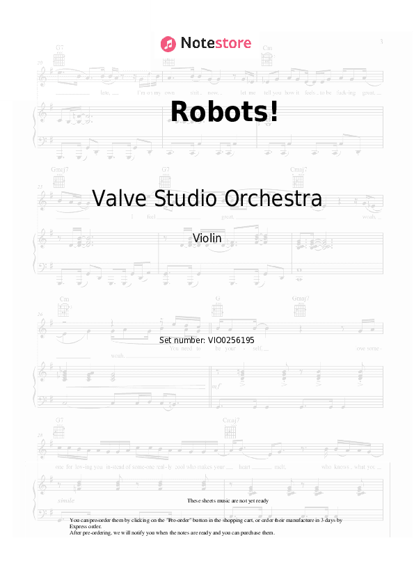 Robots! - Valve Studio Orchestra Violin Sheet Music - Violin