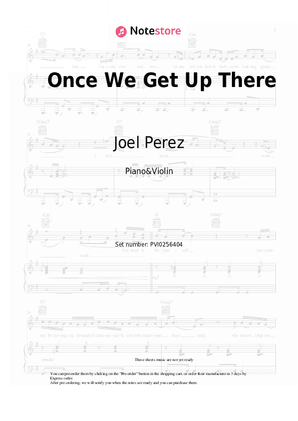 Once We Get Up There - Joel Perez, Christian Borle, Lilli Cooper, Sam Haft, Andrew Underberg Piano Sheet Music and Violin - Piano&Violin