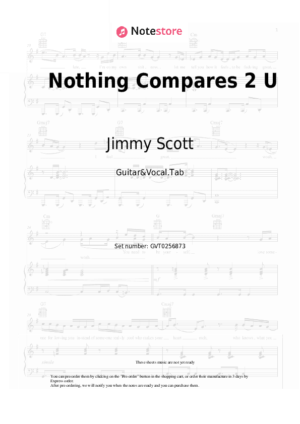 Nothing Compares 2 U - Jimmy Scott Chords and Voice - Guitar&Vocal.Tab