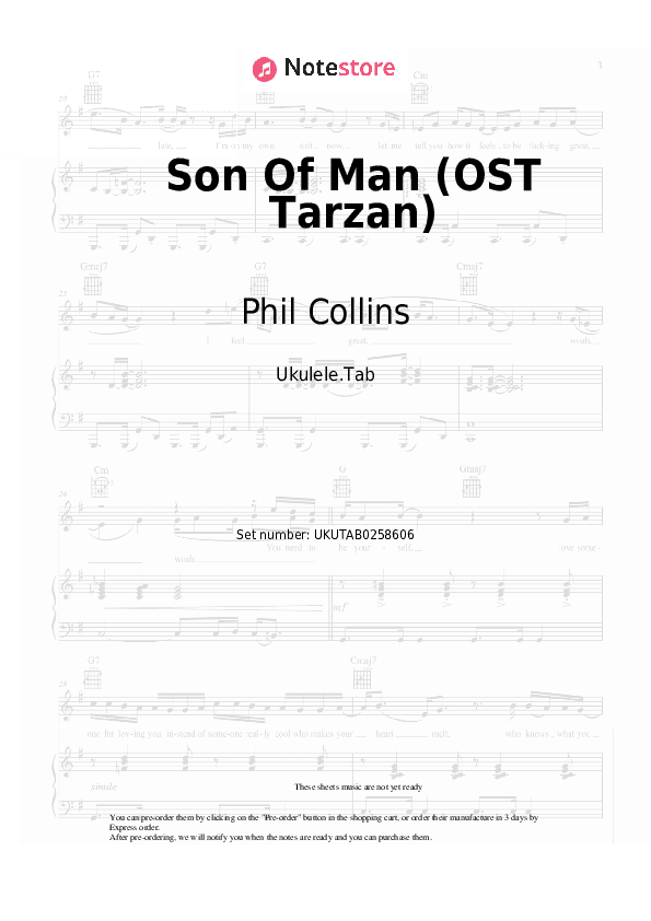 Son Of Man (OST Tarzan) - Phil Collins Sheet Music - Ukulele.Tab