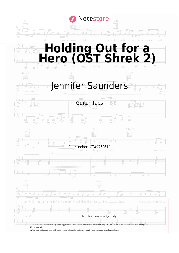Holding Out for a Hero (OST Shrek 2) - Jennifer Saunders Tabs - Guitar.Tabs