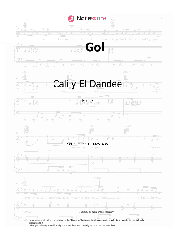 Gol - Cali y El Dandee Flute Sheet Music - Flute