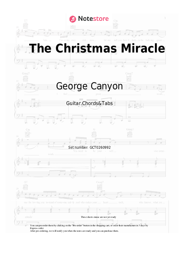 The Christmas Miracle - George Canyon Chords and Tabs - Guitar.Chords&Tabs