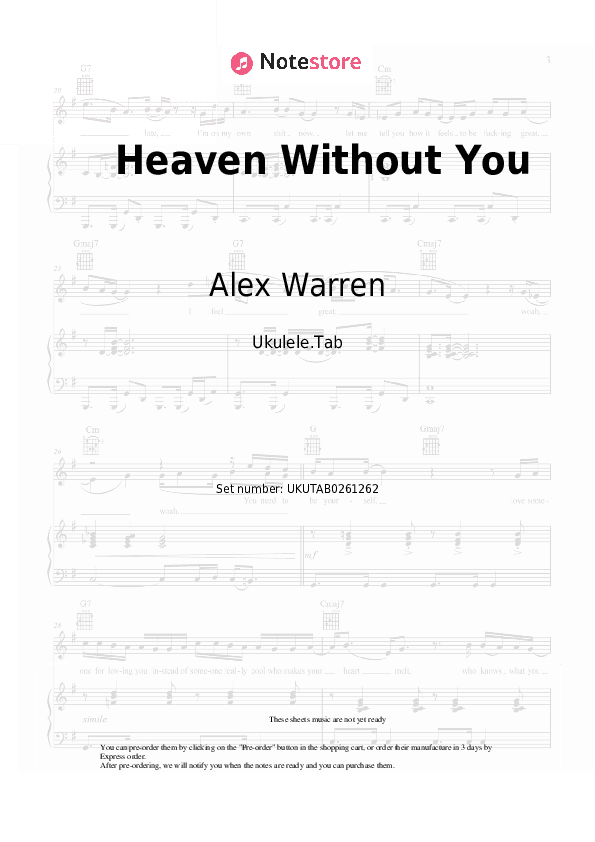 Heaven Without You - Alex Warren Sheet Music - Ukulele.Tab