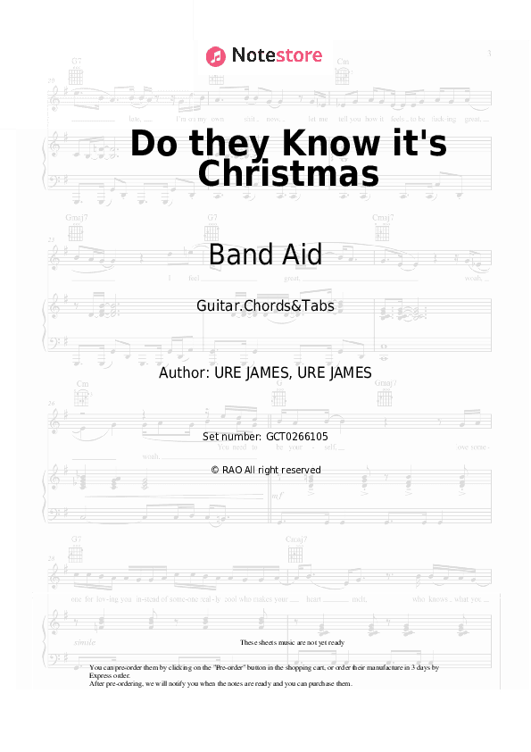Do they Know it's Christmas - Band Aid Chords and Tabs - Guitar.Chords&Tabs