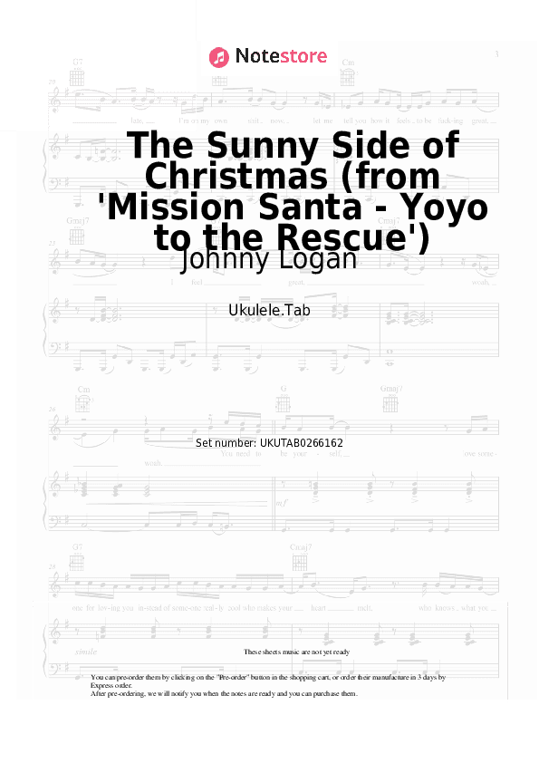 The Sunny Side of Christmas (from 'Mission Santa - Yoyo to the Rescue') - Johnny Logan Sheet Music - Ukulele.Tab