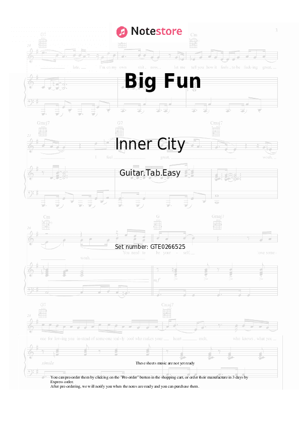 Big Fun - Inner City Tabs Easy - Guitar.Tab.Easy