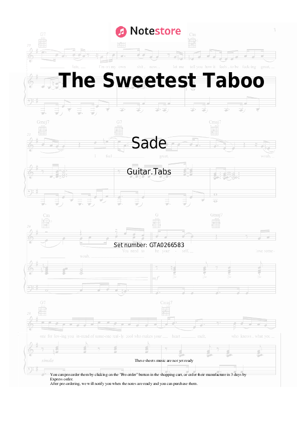 The Sweetest Taboo - Sade Tabs - Guitar.Tabs