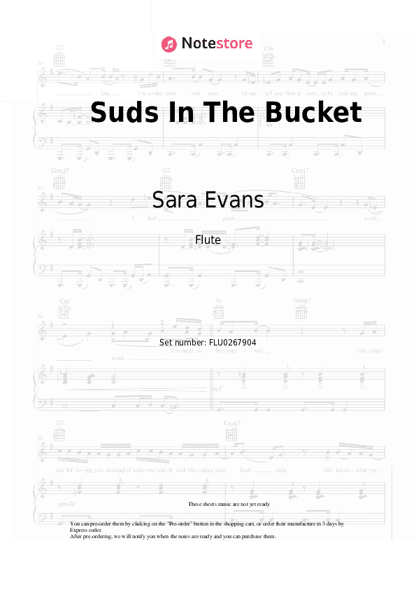 Suds In The Bucket - Sara Evans Flute Sheet Music - Flute