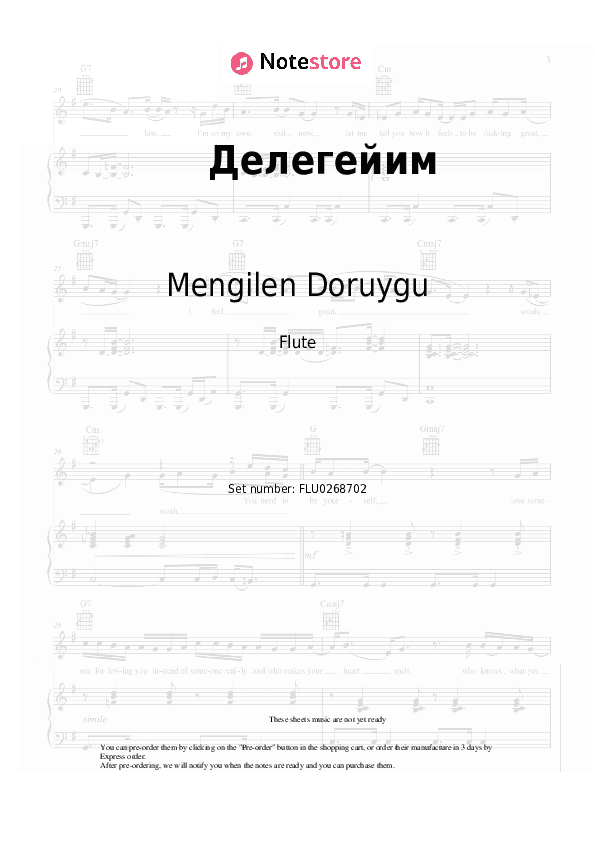 Делегейим - Mengilen Doruygu Flute Sheet Music - Flute