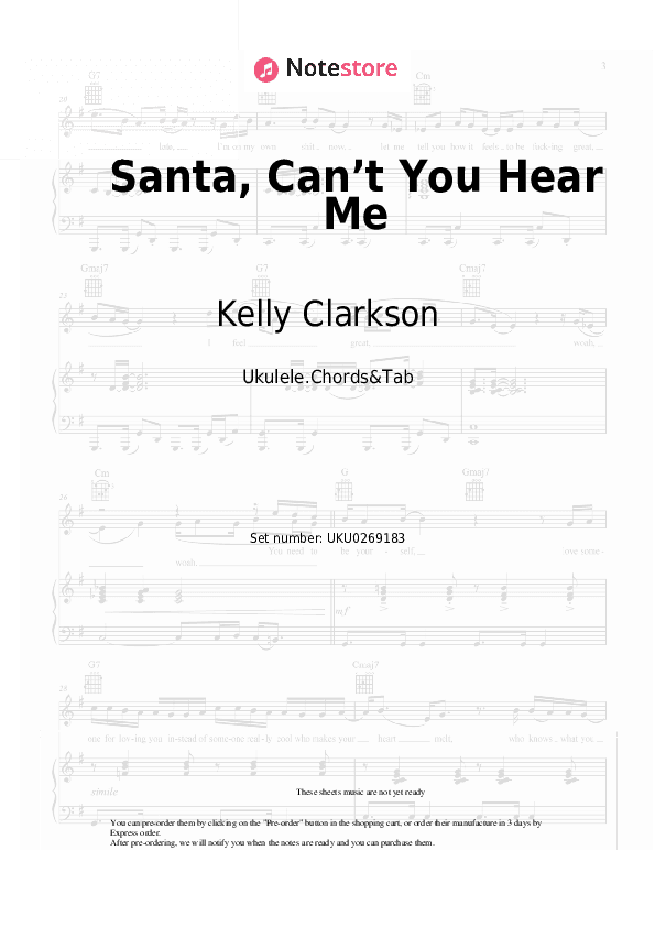 Santa, Can’t You Hear Me - Kelly Clarkson, Ariana Grande Ukulele Sheet Music - Ukulele.Chords&Tab