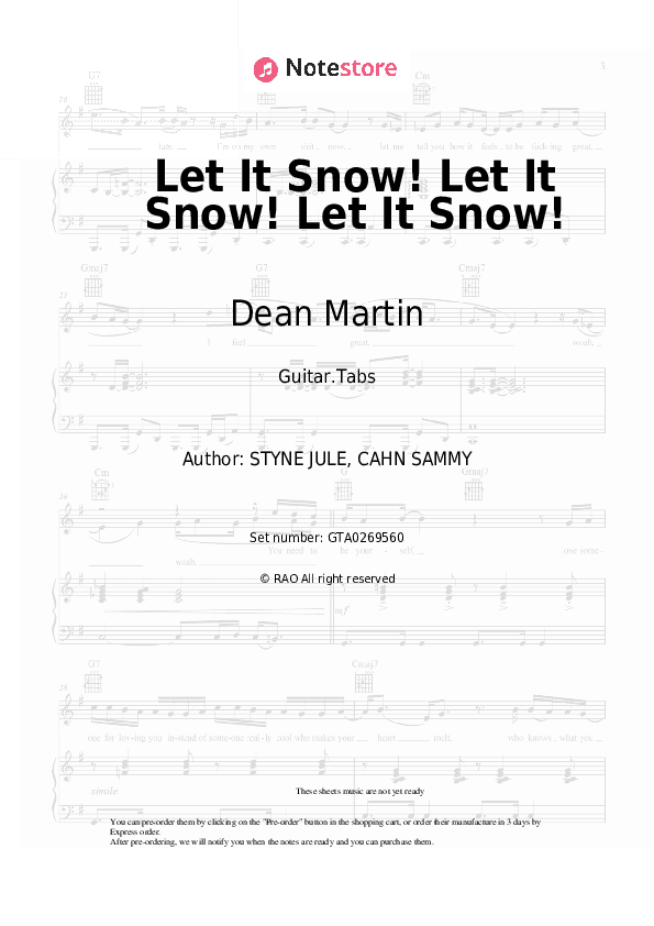 Let It Snow! Let It Snow! Let It Snow! - Dean Martin Tabs - Guitar.Tabs