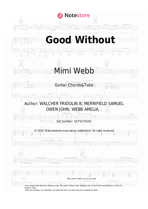Good Without - Mimi Webb Chords and Tabs - Guitar.Chords&Tabs