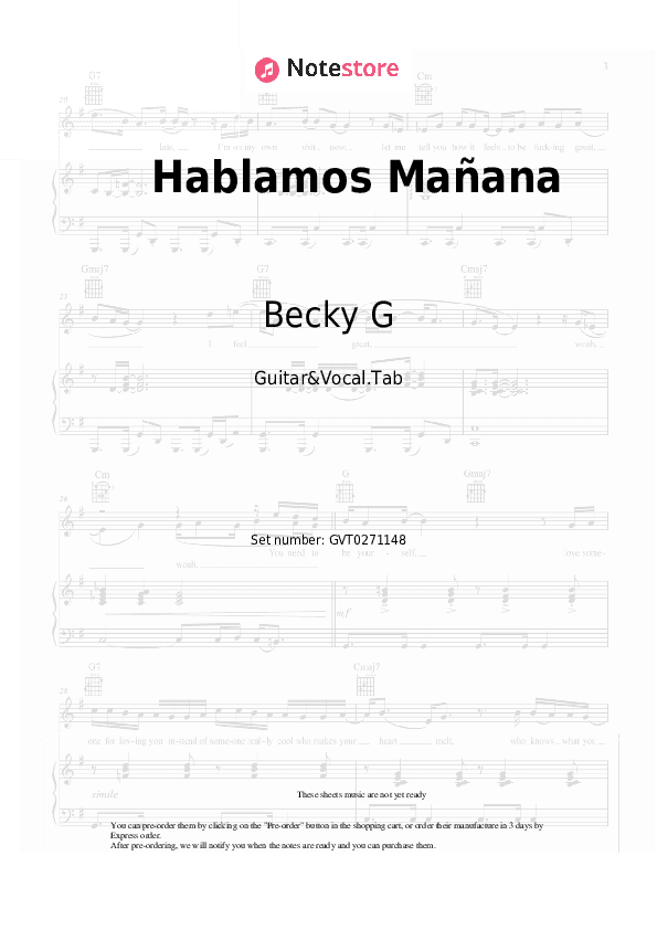 Hablamos Mañana - Becky G Chords and Voice - Guitar&Vocal.Tab