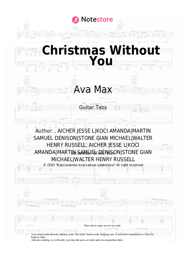 Christmas Without You - Ava Max Tabs - Guitar.Tabs