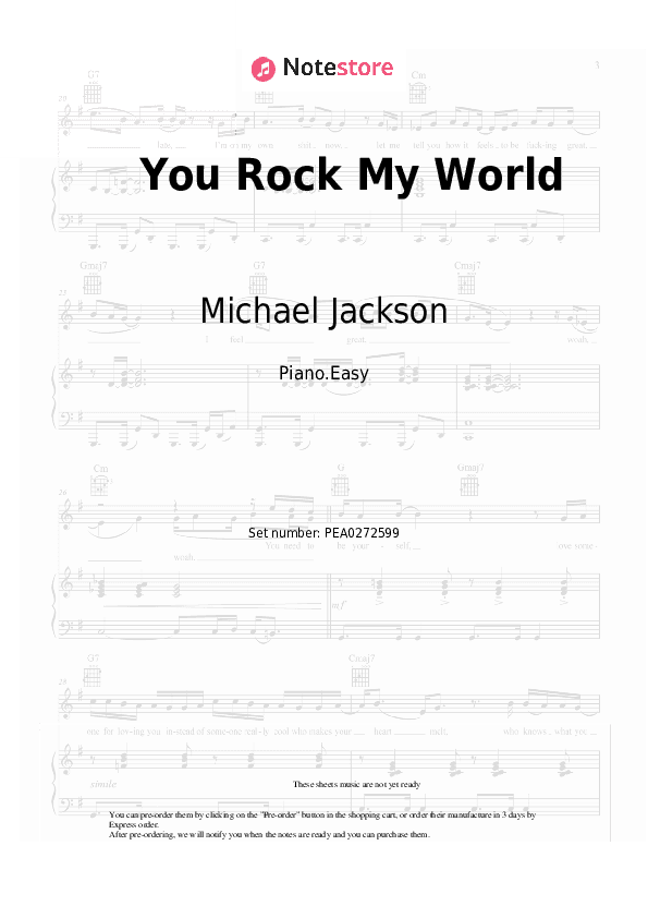 You Rock My World - Michael Jackson Piano Sheet Music Easy - Piano.Easy