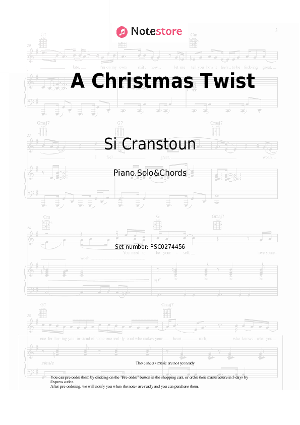 A Christmas Twist - Si Cranstoun Piano Sheet Music and Chords - Piano.Solo&Chords