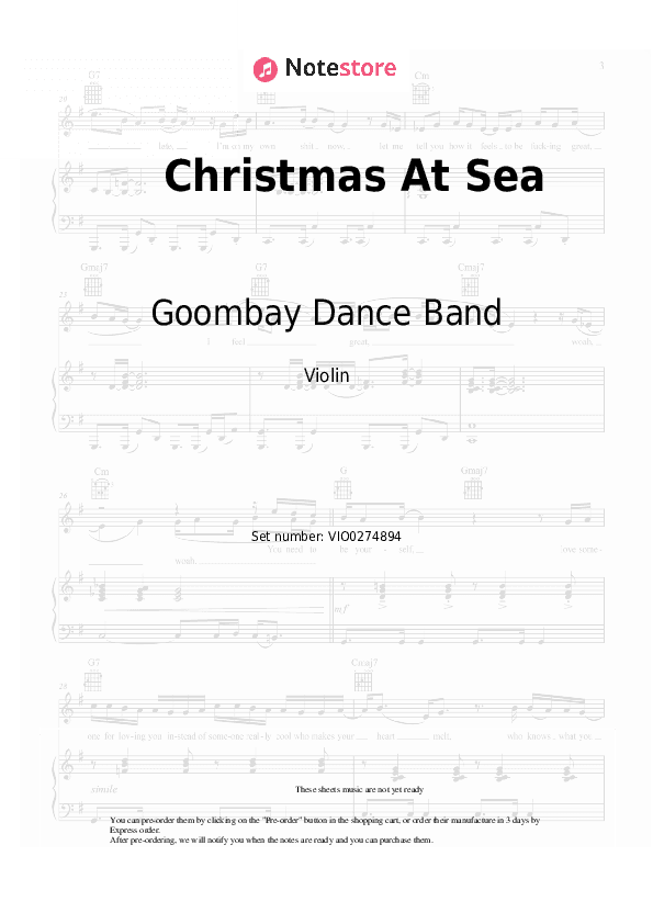 Christmas At Sea - Goombay Dance Band Violin Sheet Music - Violin