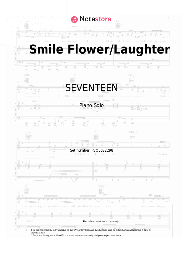 Smile Flower/Laughter - SEVENTEEN Piano Sheet Music - Piano.Solo