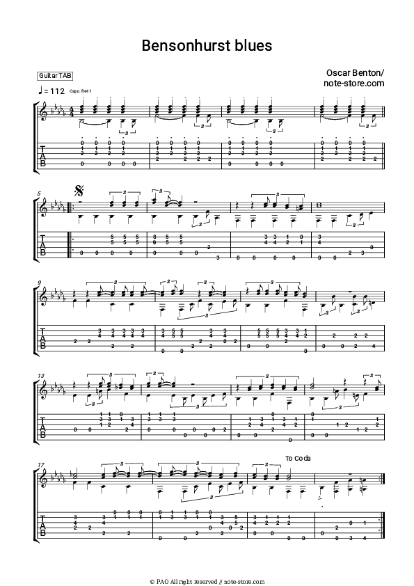 Bensonhurst Blues - Oscar Benton Tabs - Guitar.Tabs