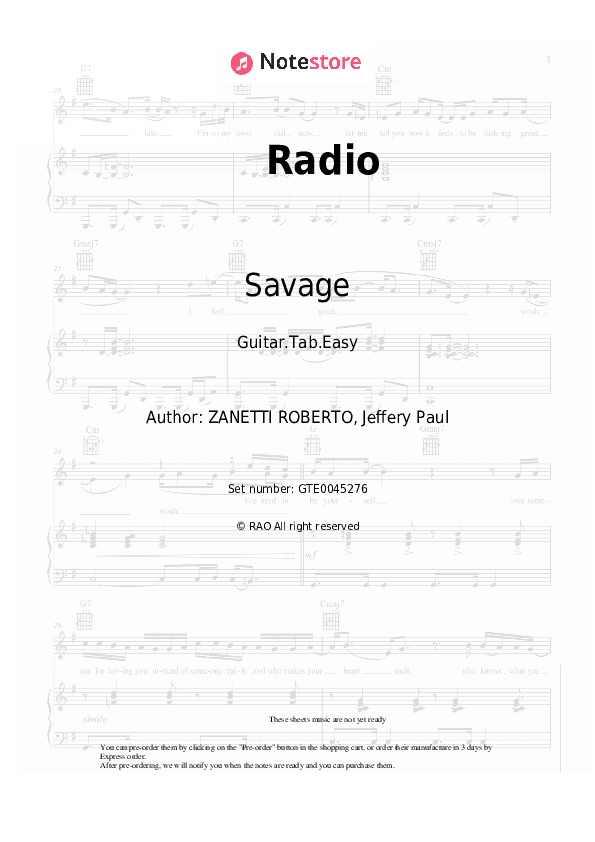 Radio - Savage Tabs Easy - Guitar.Tab.Easy