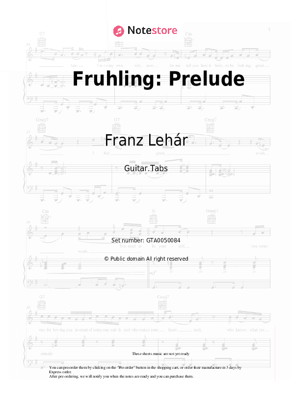Fruhling: Prelude to Act I - Franz Lehár Tabs - Guitar.Tabs