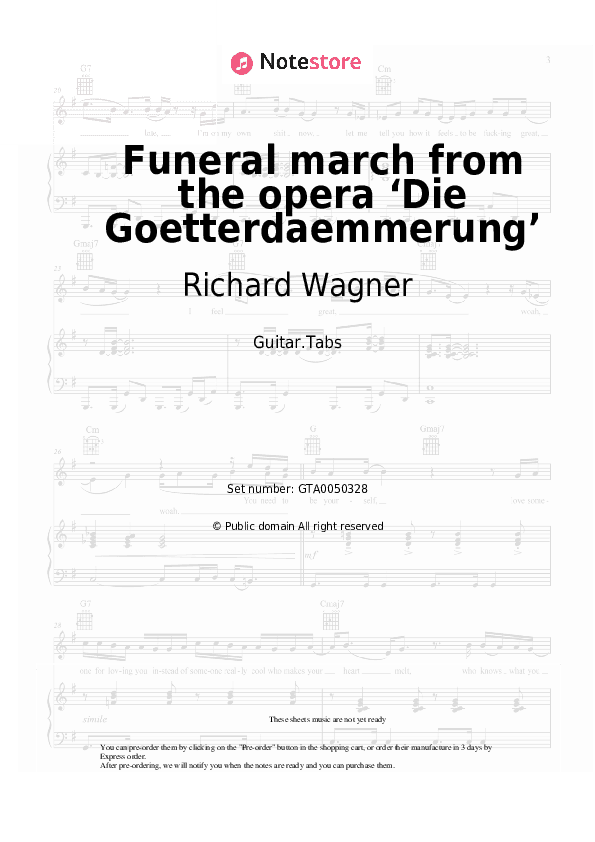 Funeral march from the opera ‘Die Goetterdaemmerung’ - Richard Wagner Tabs - Guitar.Tabs