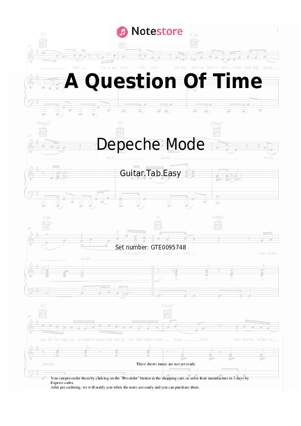 A Question Of Time - Depeche Mode Tabs Easy - Guitar.Tab.Easy