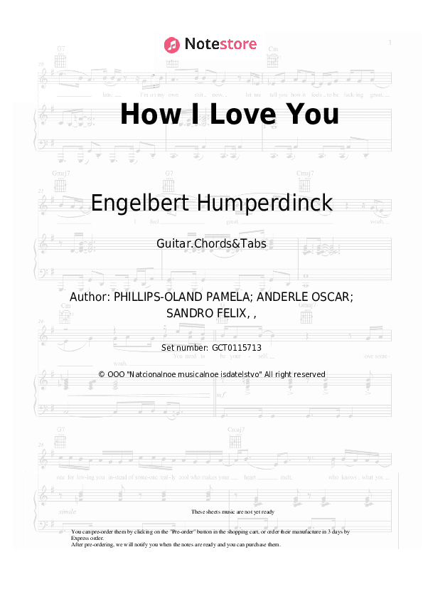 How I Love You - Engelbert Humperdinck Chords and Tabs - Guitar.Chords&Tabs
