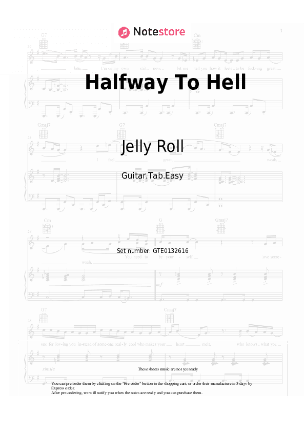Halfway To Hell - Jelly Roll Tabs Easy - Guitar.Tab.Easy