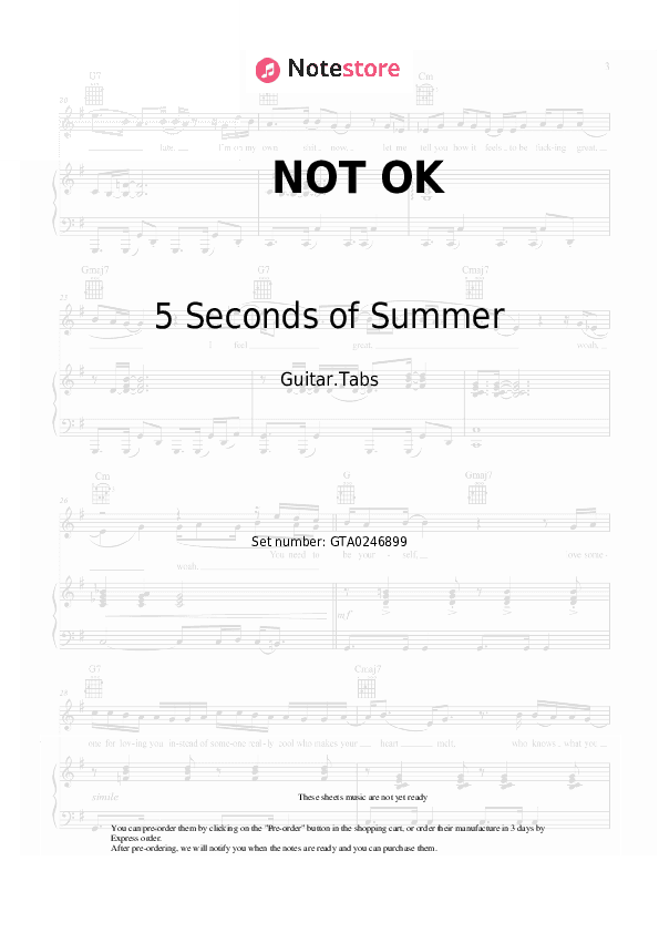 NOT OK - 5 Seconds of Summer Tabs - Guitar.Tabs