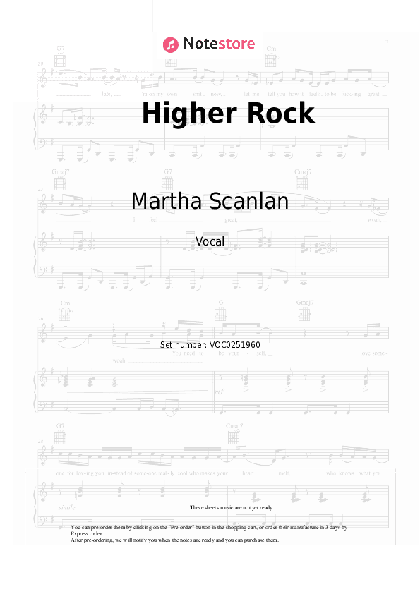 Higher Rock - Martha Scanlan Vocal Sheet Music - Vocal