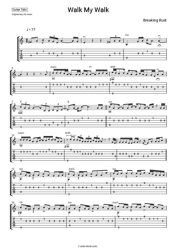 Walk My Walk - Breaking Rust Tabs - Guitar.Tabs