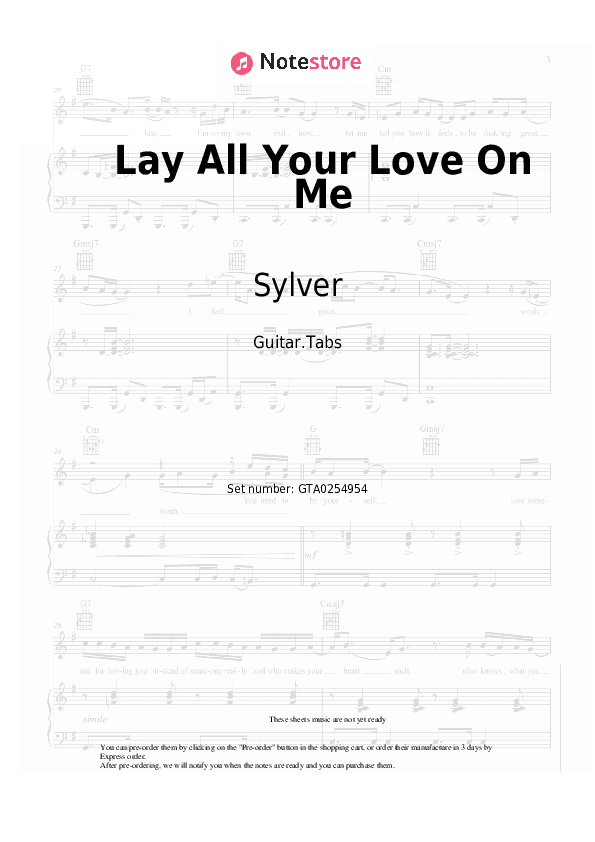 Lay All Your Love On Me - Sylver Tabs - Guitar.Tabs