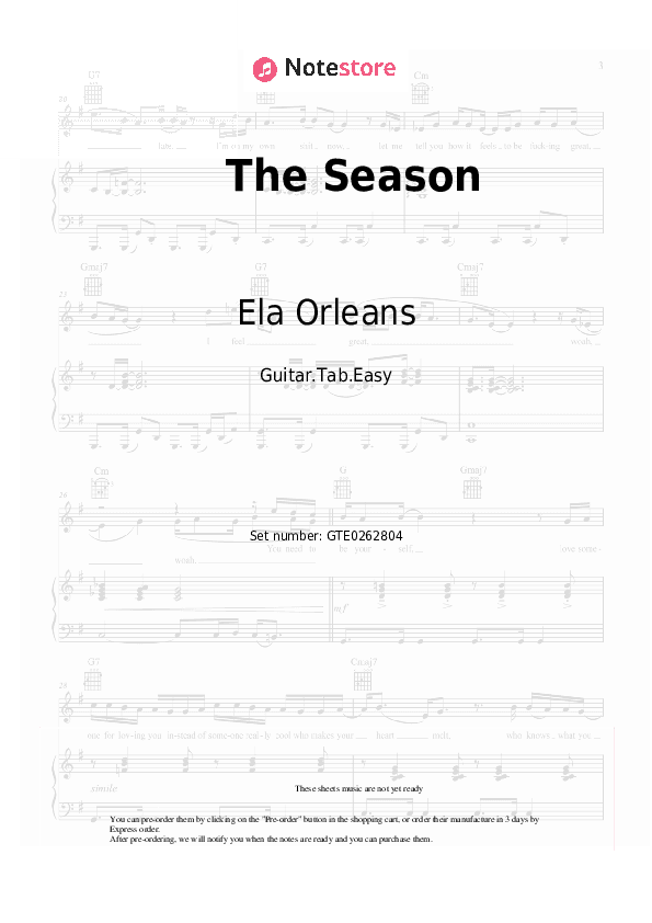 The Season - Ela Orleans Tabs Easy - Guitar.Tab.Easy