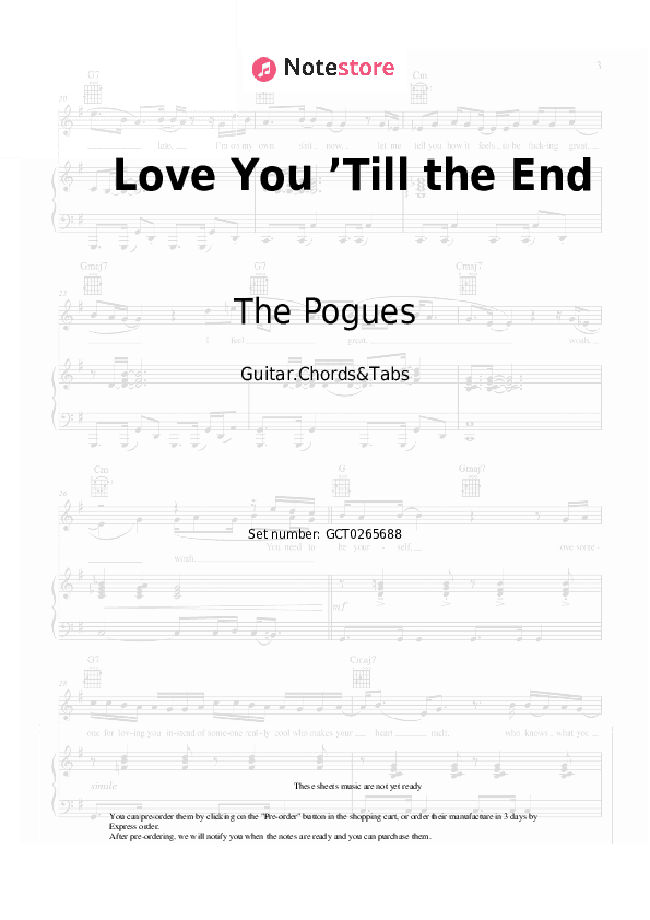 Love You ’Till the End - The Pogues Chords and Tabs - Guitar.Chords&Tabs