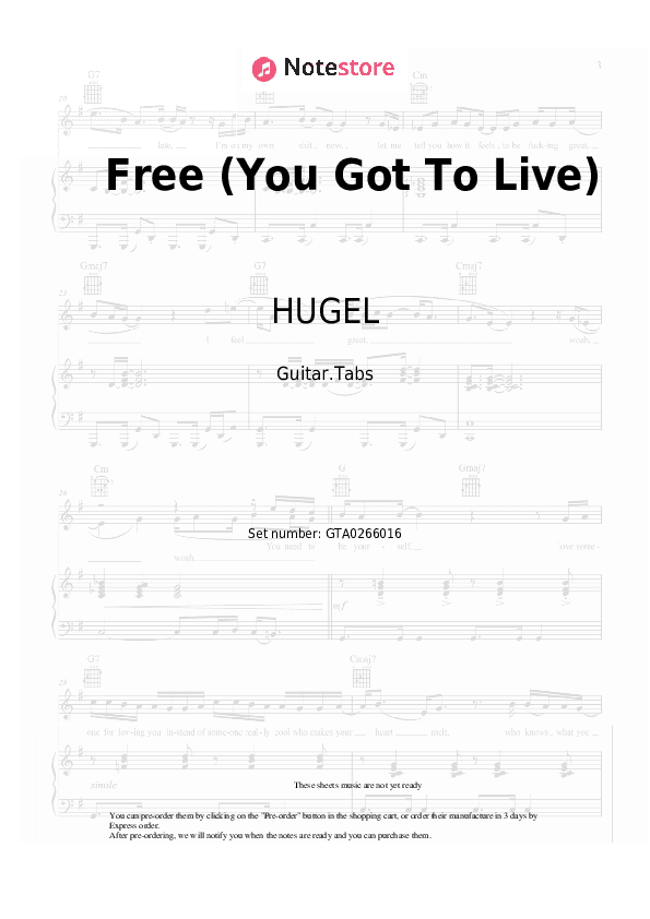 Free (You Got To Live) - HUGEL, Ultra Naté Tabs - Guitar.Tabs