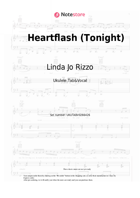 Heartflash (Tonight) - Linda Jo Rizzo Sheet Music - Ukulele.Tab&Vocal
