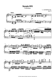 Sheet music, chords Ludwig van Beethoven - Piano Sonata No. 8 Op. 13 (Pathétique) I. Grave – Allegro di molto e con brio
