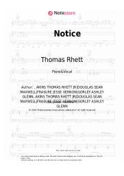 Sheet music, chords Thomas Rhett - Notice