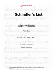 Sheet music, chords John Williams - Schindler's List