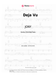 Sheet music, chords JONY - Deja Vu