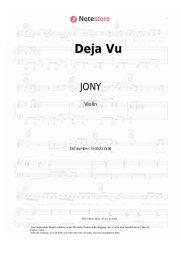 Sheet music, chords JONY - Deja Vu