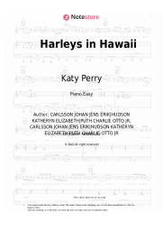 Sheet music, chords Katy Perry - Harleys in Hawaii