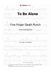 Sheet music, chords Five Finger Death Punch - To Be Alone