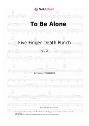 Sheet music, chords Five Finger Death Punch - To Be Alone