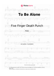 Sheet music, chords Five Finger Death Punch - To Be Alone
