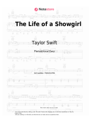 Sheet music, chords Taylor Swift, Sabrina Carpenter - The Life of a Showgirl